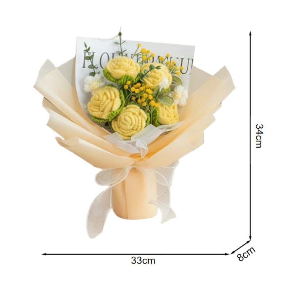 Knitted Bouquet Handcrafted Floral Decoration for Home Use