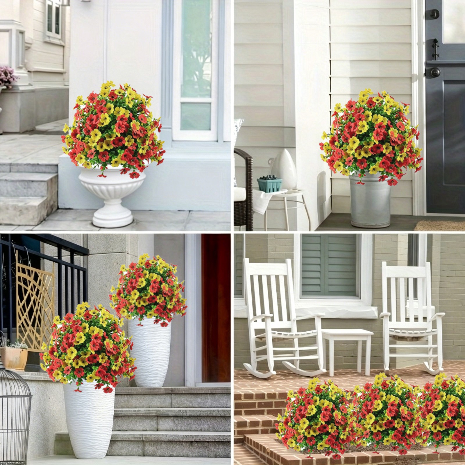 Vibrant Pansy Artificial Flower Stake Ground Spike Garden Backyard Ornament Gift