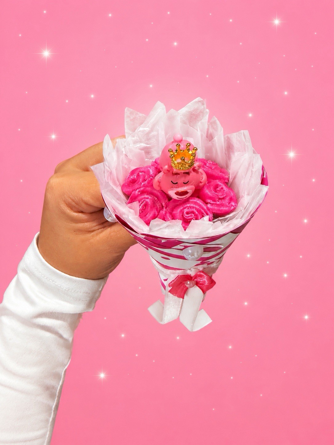 Princess Bear Car Vent Bouquet Decoration – Handmade Pink Mini Floral Car