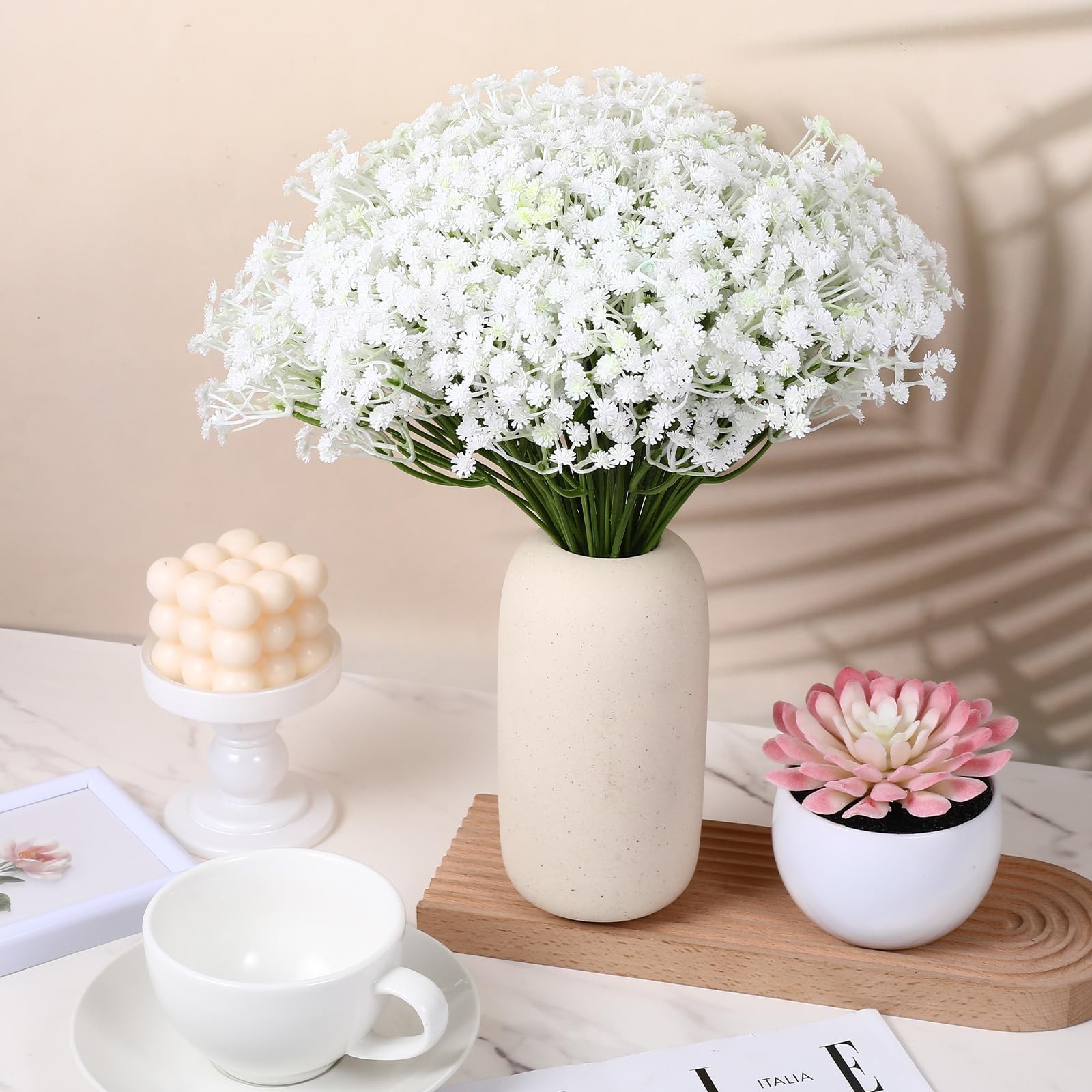 80 Pcs Babys Breath Artificial Flowers Plastic Baby Breath Flowers Bulk Faux …