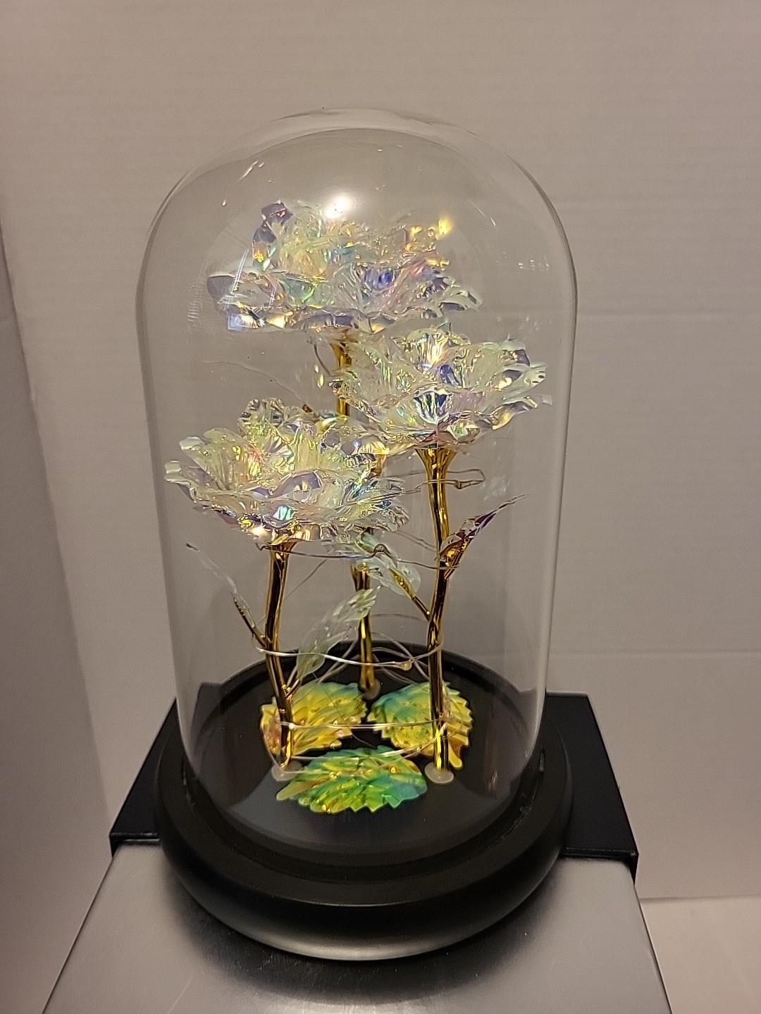 Love Forever Trio Artifical Flowers Lights Up New In Box Iridescent Color