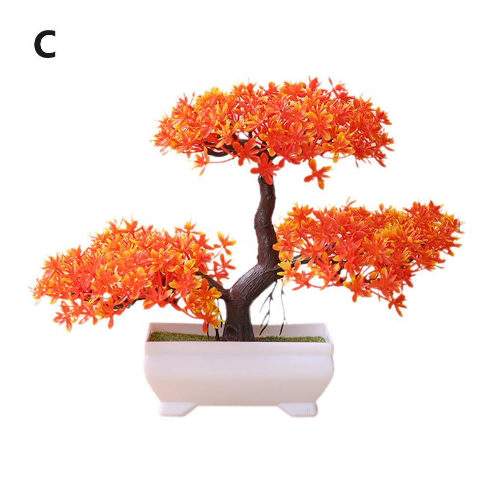 Bonsai Simulation Artificial Plants Flowers In Pots Home Office Fake Tree Decor