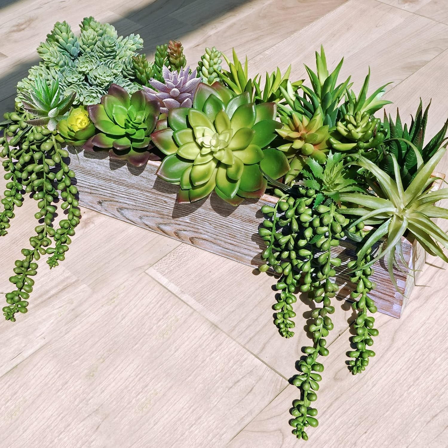 19 Pcs Assorted Artificial Succulents Plants Unpotted Small Green Hanging Suc…