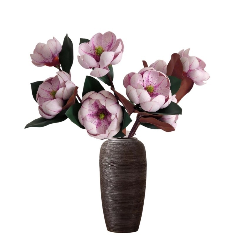 3PC artificial Lotus flowers- each with 3 large blooms lifelike elegant décor