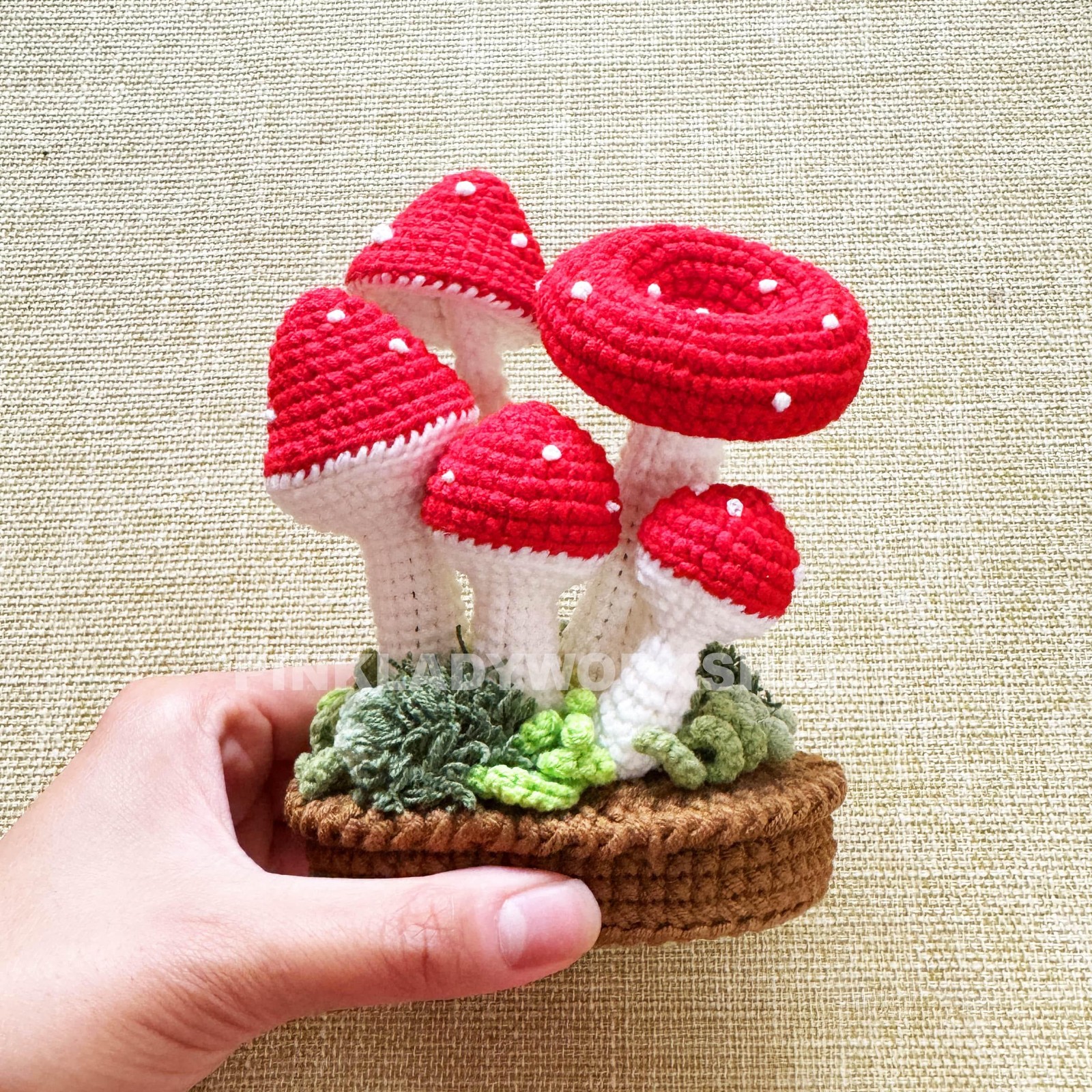 Handmade Crochet Mushroom Pot: Whimsical Home Decor