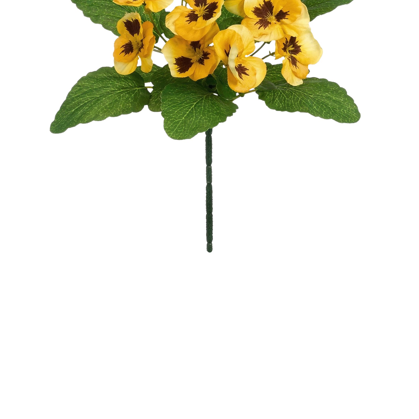 Amba Products 11″ Yellow Pansy UV Protected Artificial Floral Bush