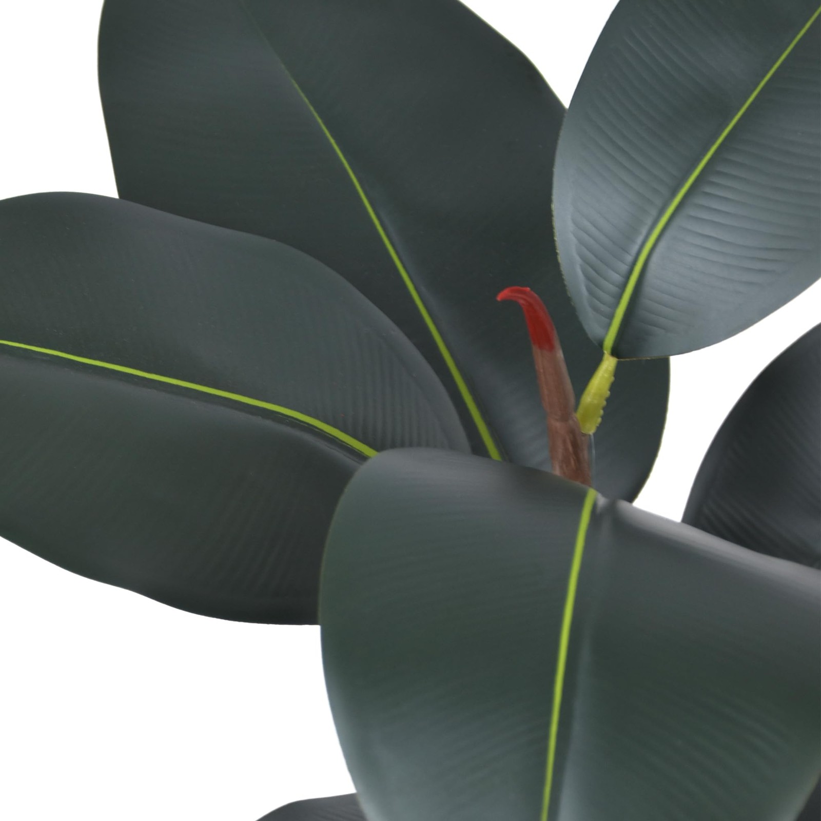 6FT Artificial Black Rubber Tree with Lifelike Leaves, 72in Faux Tropical Fic…