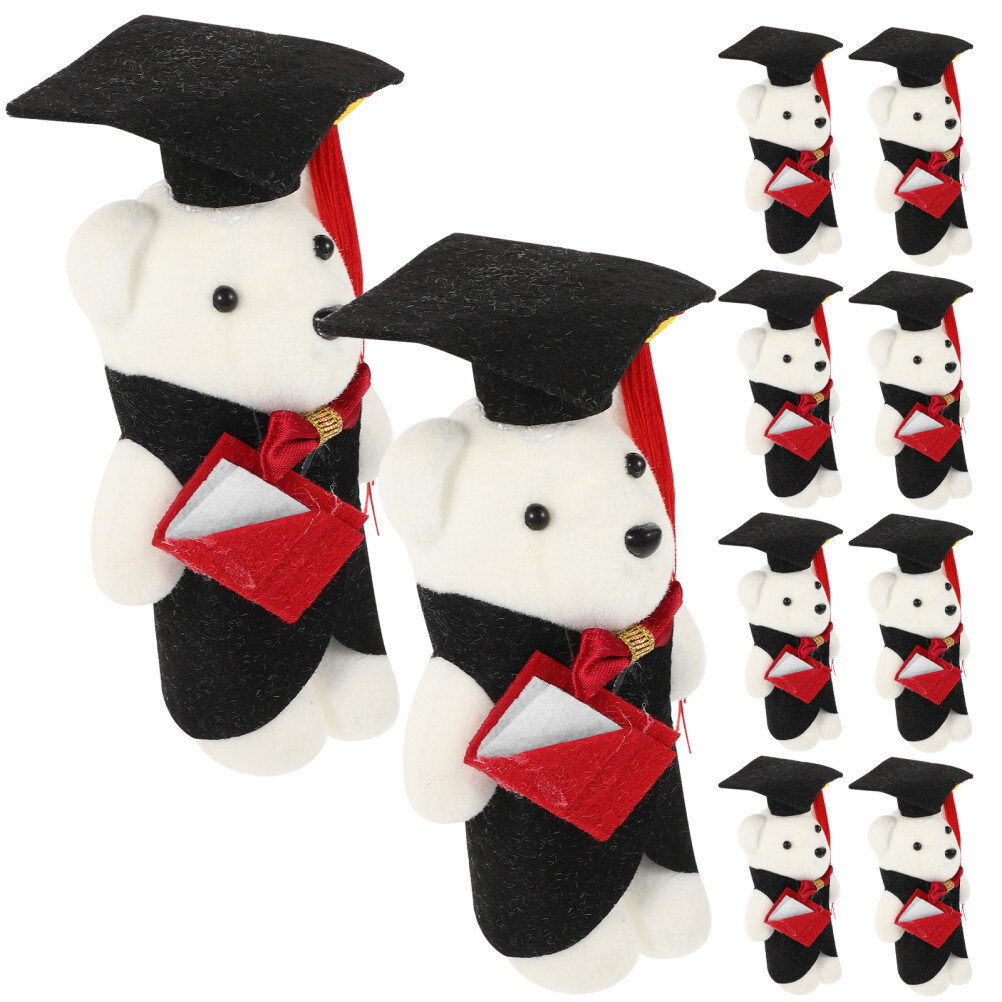 10PCS Graduates Gift Graduation Bear Dolls Plush Stuffed Animal Toys