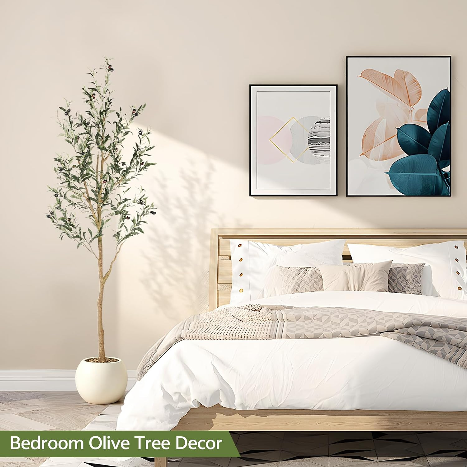 Realead 6Ft Artificial Olive Tree, Tall Faux Olive Tree Plants, Fake Potted Oliv
