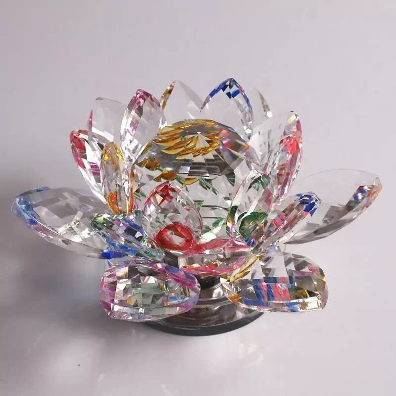 Home Decor Items Positive Energy fengshui Crystal Lotus Flower 8.5 X 8.5 X 5 CM