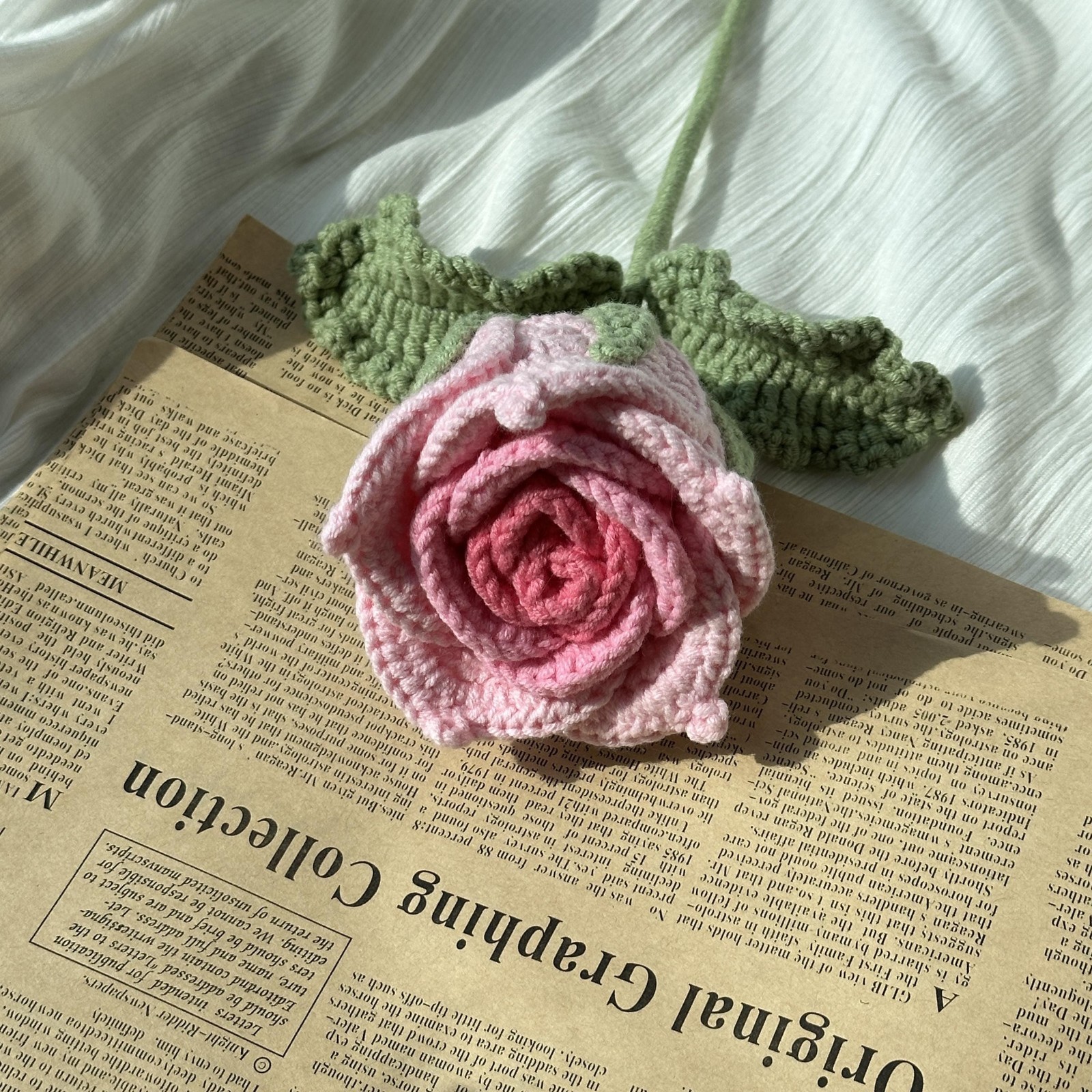 Crochet Rose Bouquet Handmade Yarn Flowers Romantic Anniversary Gift for Her