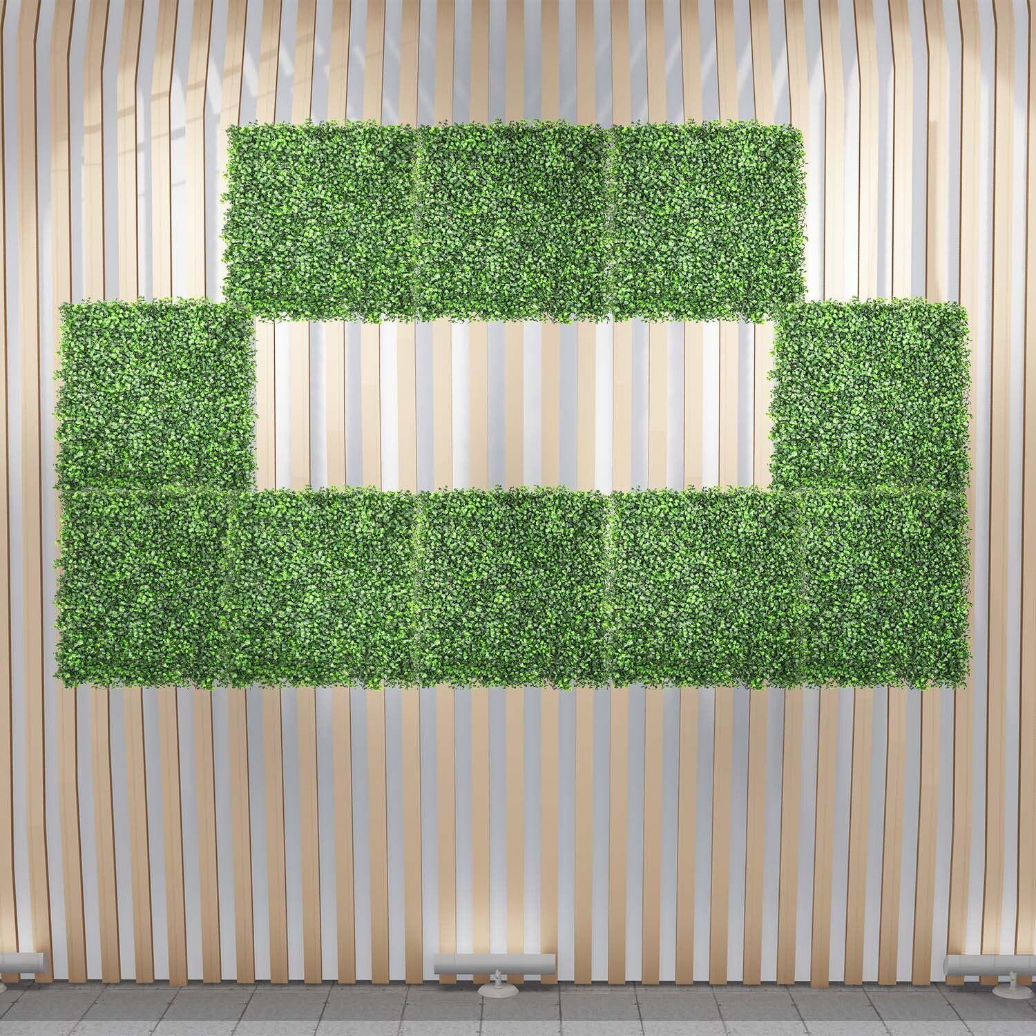 20″x20” Artificial Boxwood Leave Mat Wall Hedge Decor Privacy Fence Panel Grass