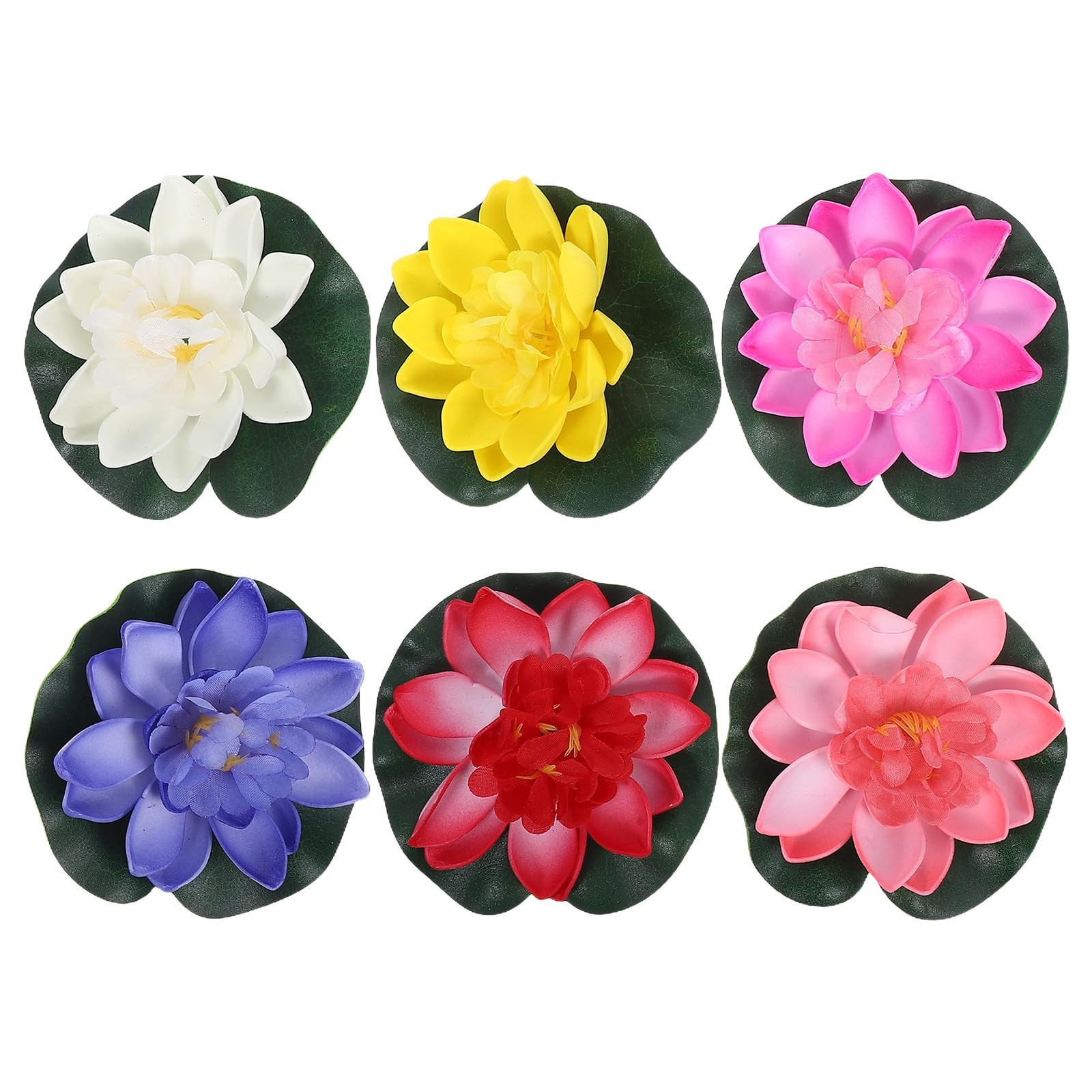 6 Pcs Artificial Floating Water Lily, Simulation Lotus Flowers, Multi Color P…
