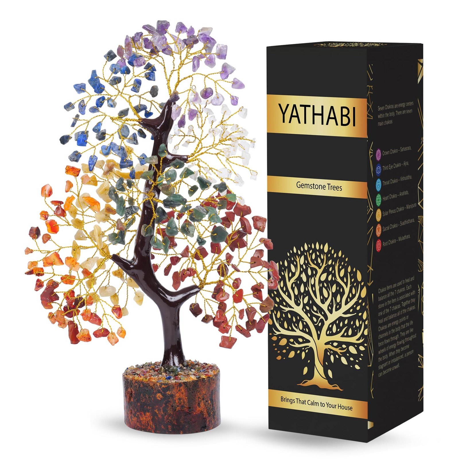Crystal Tree Life Chakra Healing Meditation Spiritual Decor 10-12″ Gemstone