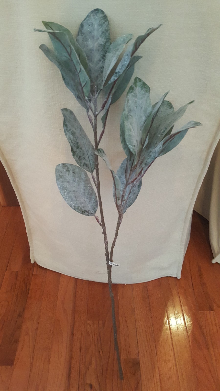 Pottery Barn Frosted Glitter Leaf Branches Lot of 3 Winter