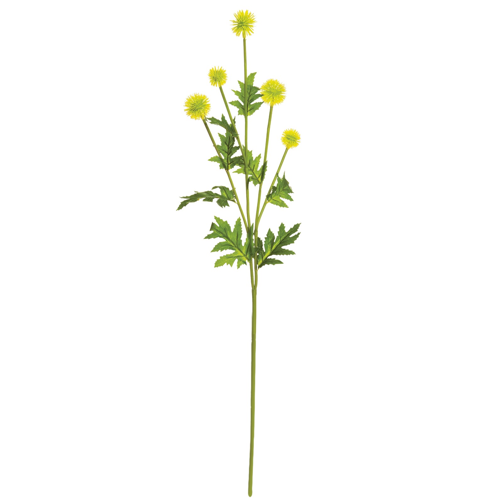 Globe Thistle Artificial Floral Spray – 28.25″ – Yellow