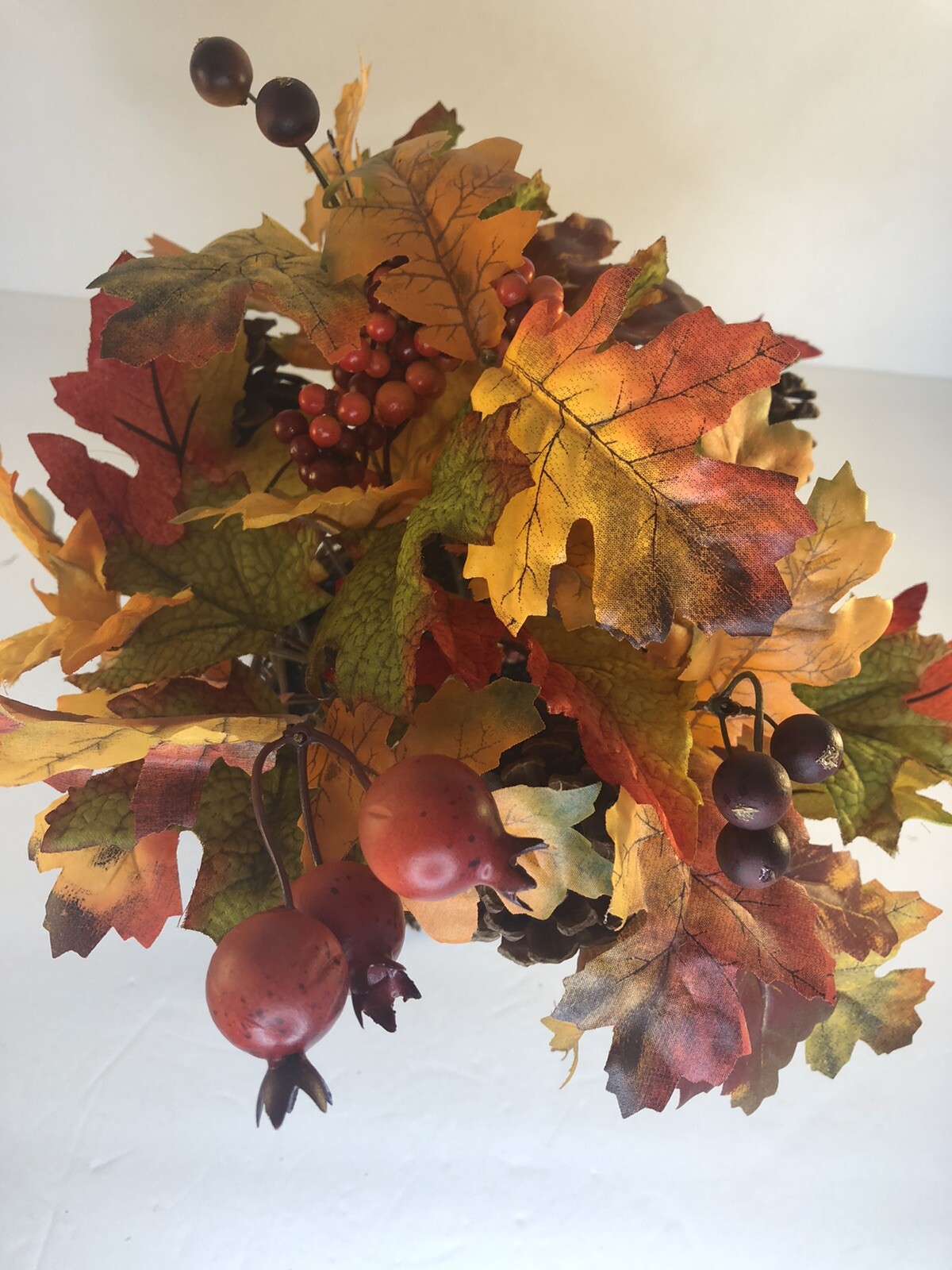 Fall Artificial Flower Leaf Autumn Centerpiece Orange Yellow Arrangement 13×12