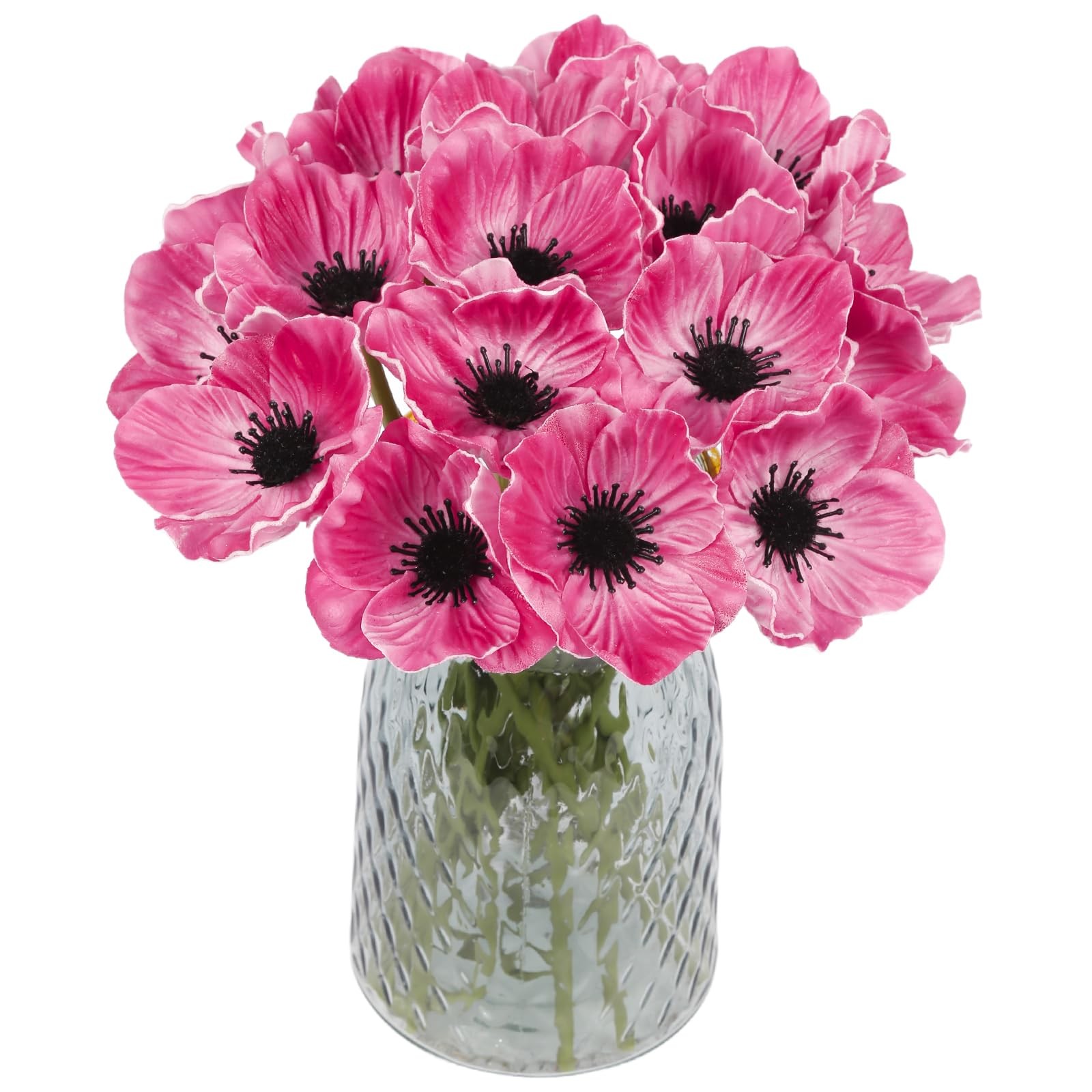 Artificial Poppies 20PCS PU Realistic Hot Pink Faux Poppy Flowers for Bouquet…