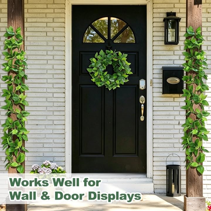 2Pcs Fake Vines Artificial Ivy Garland with Faux Pothos Leaves | Fake Plants