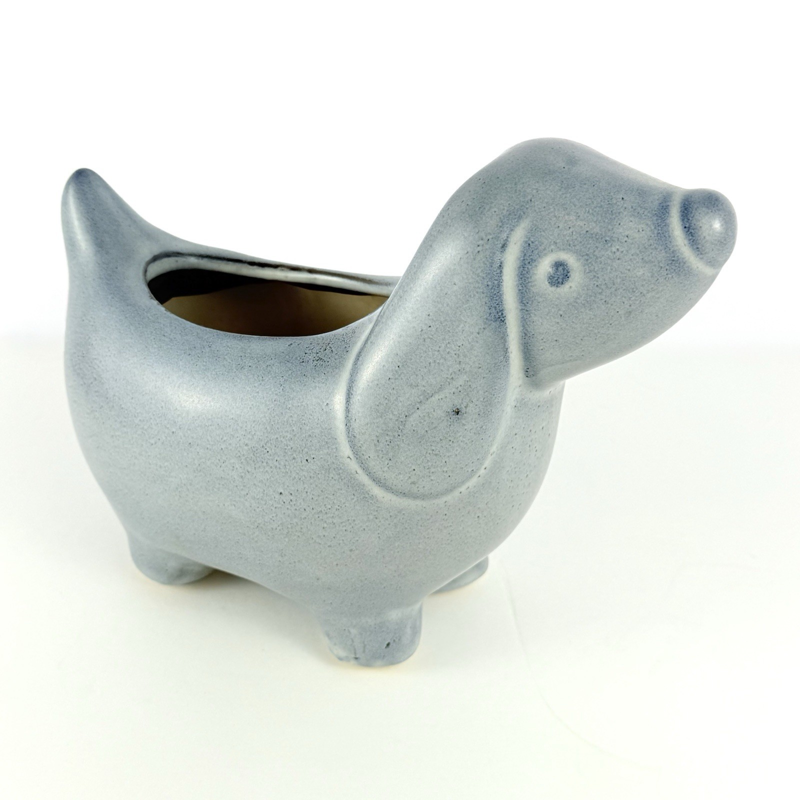 Gray Dog Ceramic Planter – Houseplant – Succulent Indoor Pot – Home Decor. MCM
