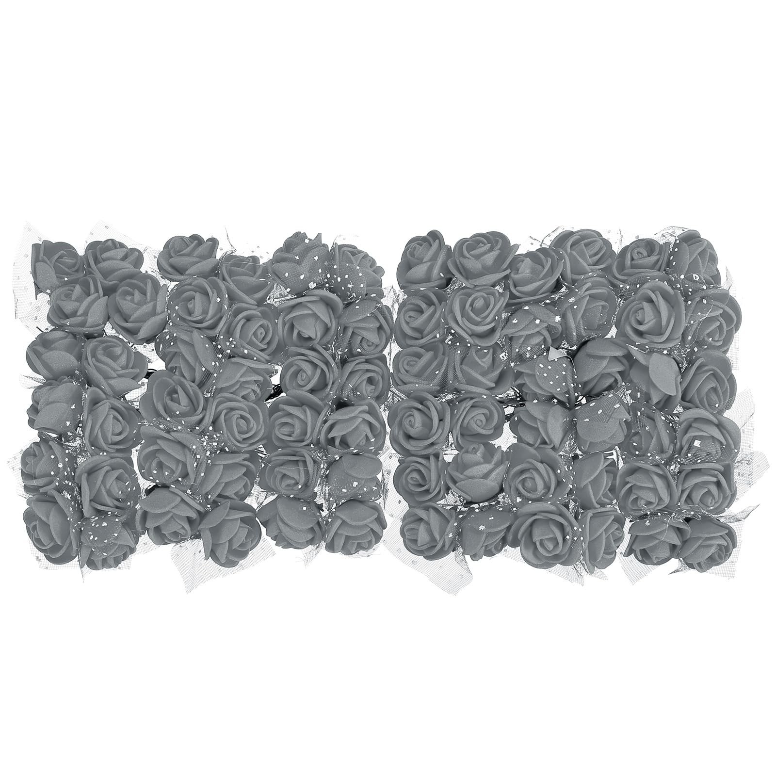 Artificial Rose Flower Heads, Grey Mini Faux Flowers 0.8 Inch-1 Inch for DIY …