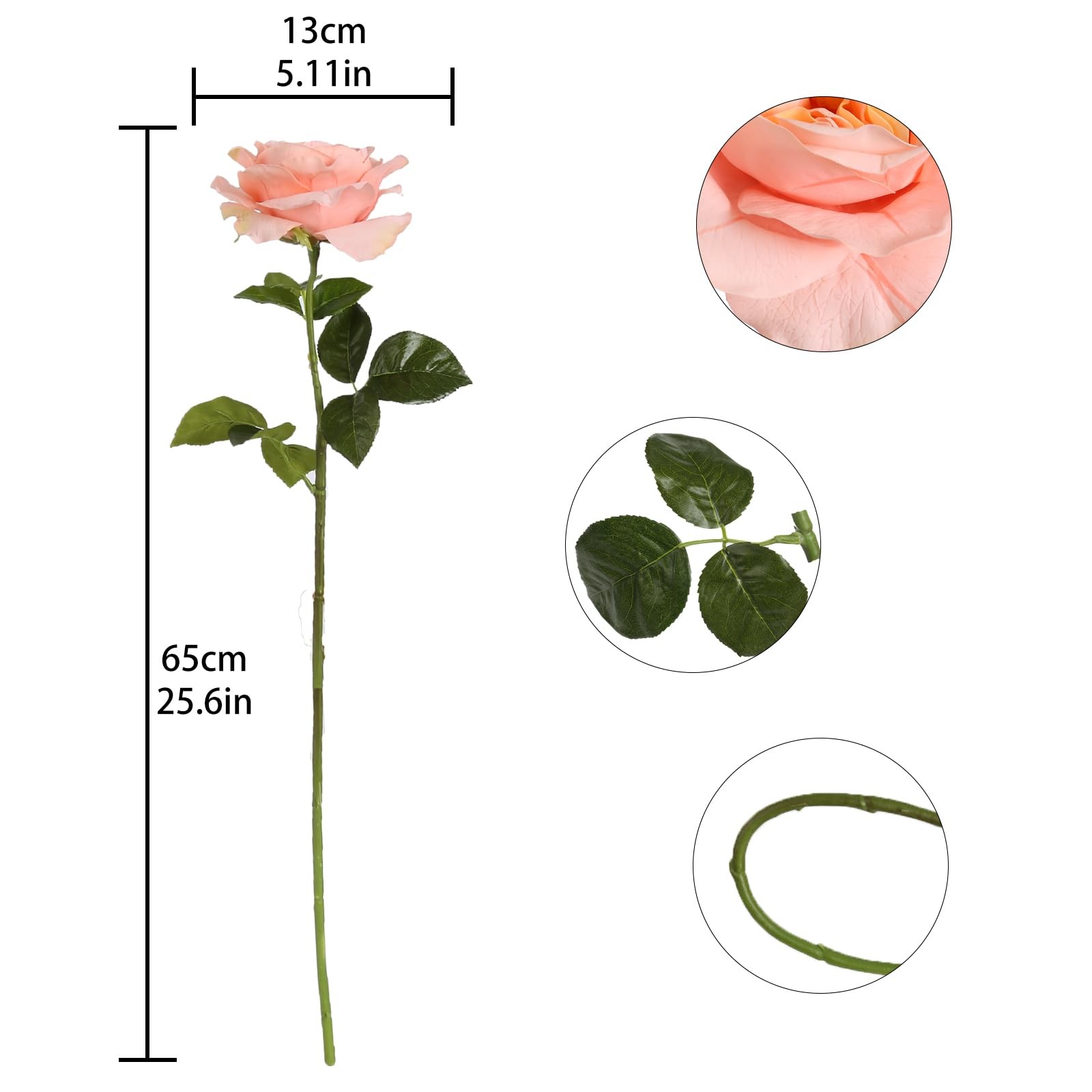 2Pcs Fake Austin Rose Peonies Flowers Real Touch Peach Roses with Stems 25.60…