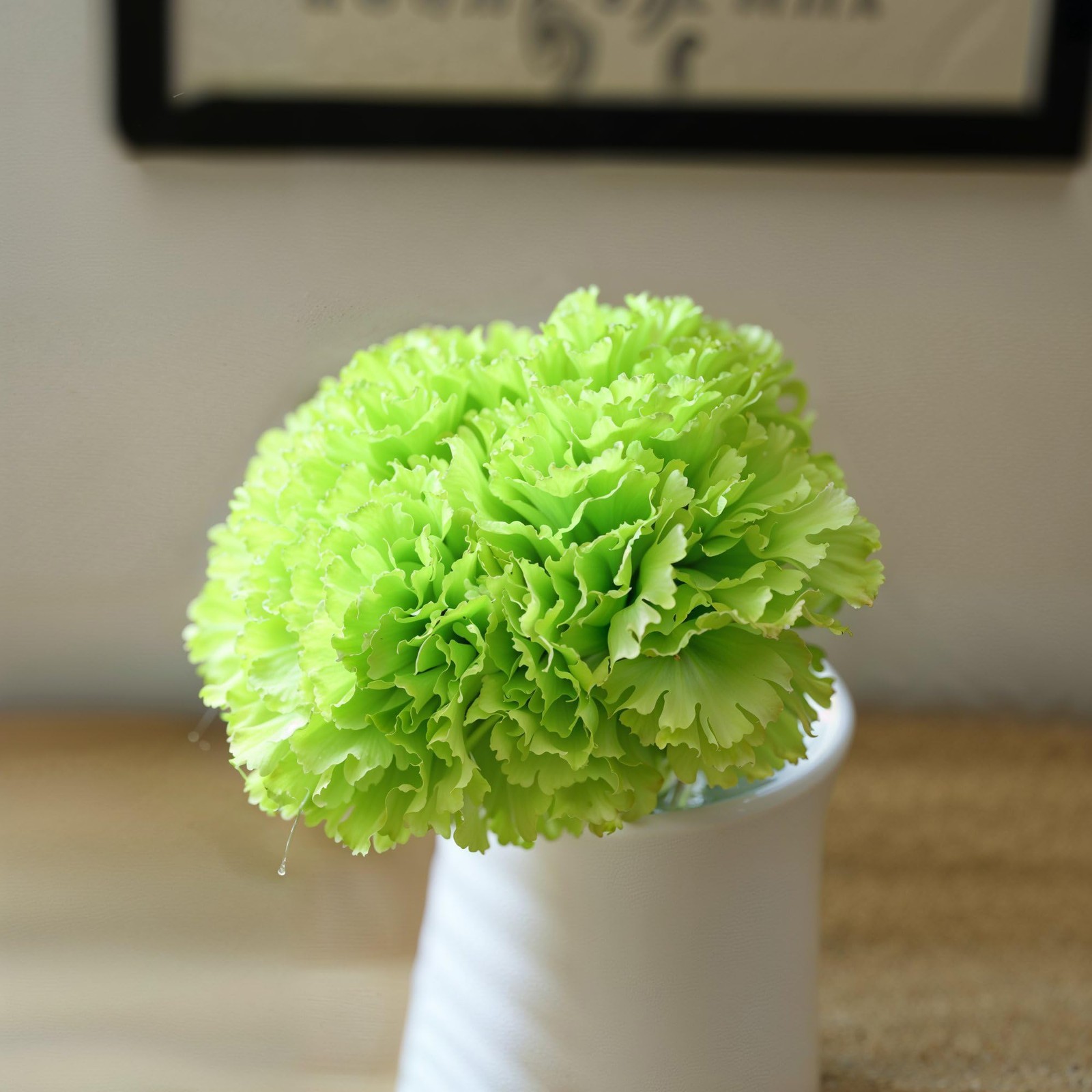 Green Carnation Artificial Flowers 6 Bunches