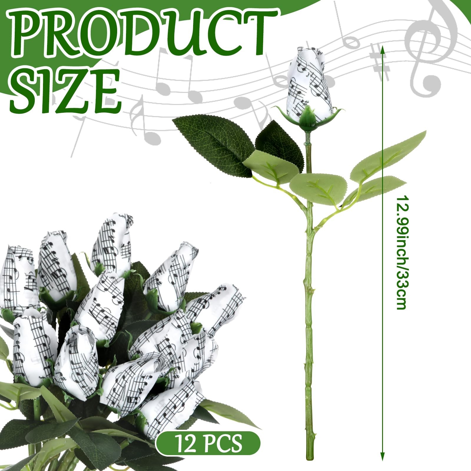 Suncalla 12 Pcs Music Rose Flowers Gift Bulk Music Note Paper Flower Bouquet …