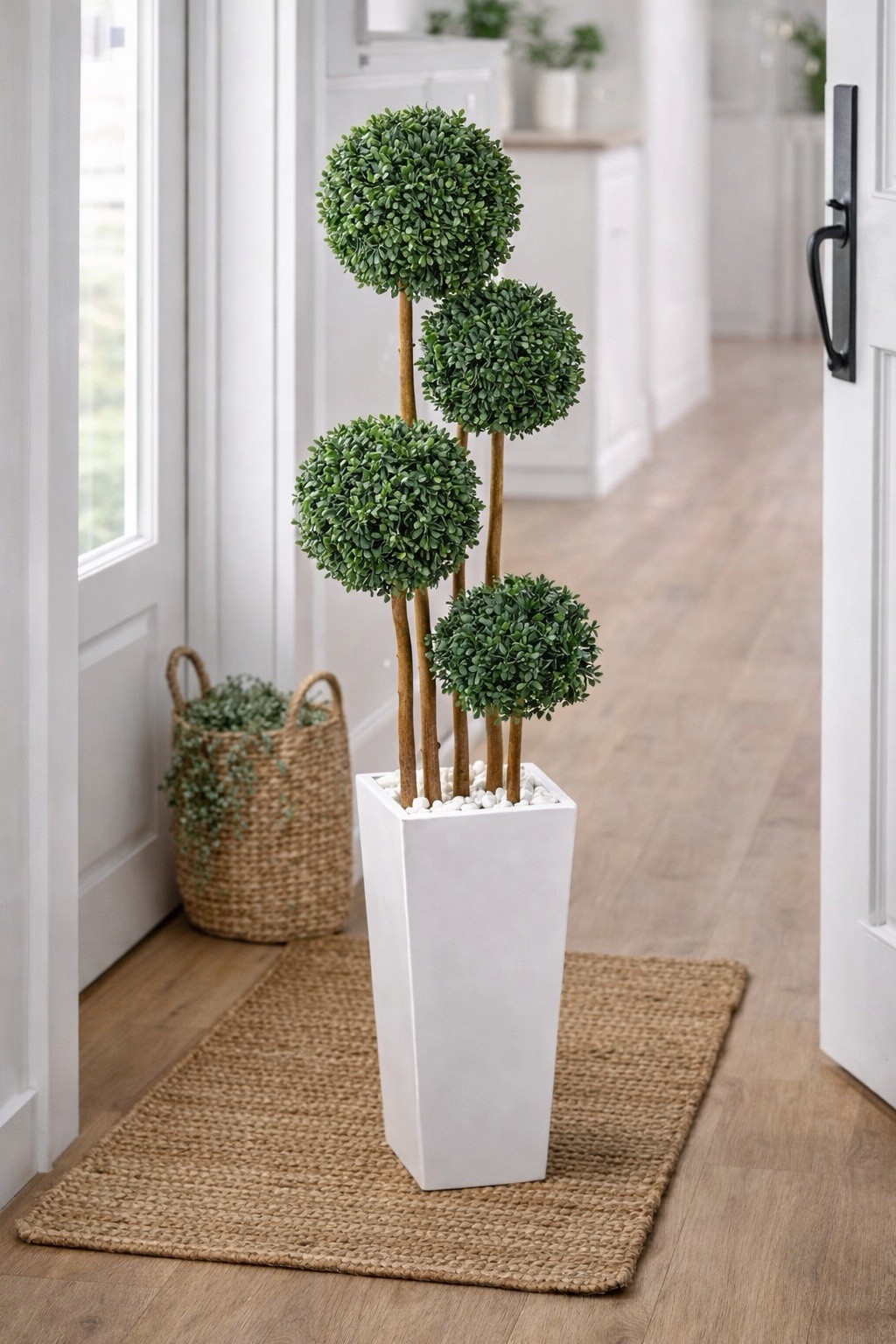4’ Boxwood Topiary Artificial Tree in Planter (Indoor/Outdoor)
