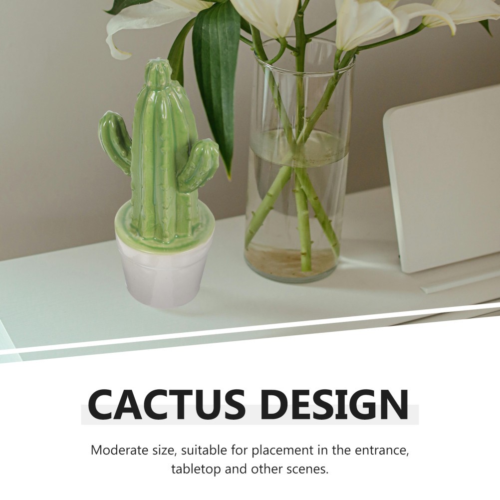 Artificial Small Ceramic Cactus Plant Fake Bonsai Ornament For Office Home