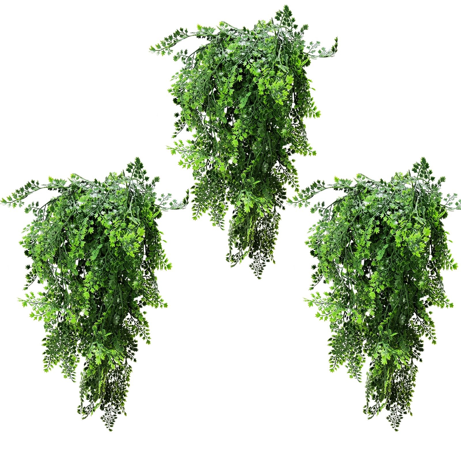 Garland Hanging Vines 3 PC Artificial Leaves Fake Greenery Faux Plants Realis…
