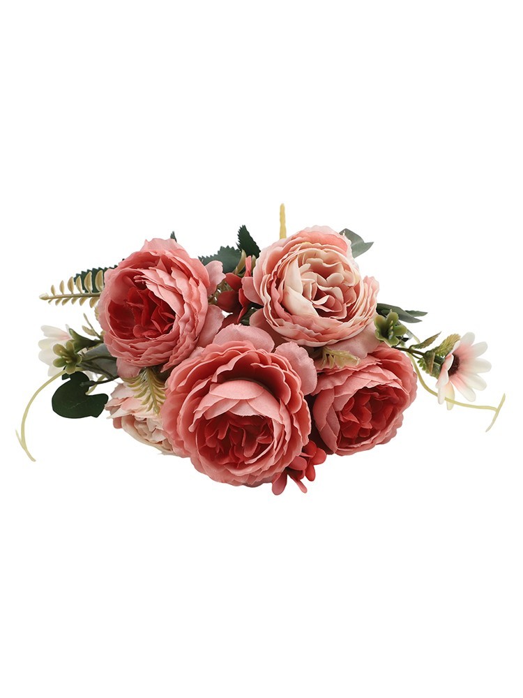 Elegant Faux Floral Bouquet Peony Rose Arrangement for Stylish Centerpieces
