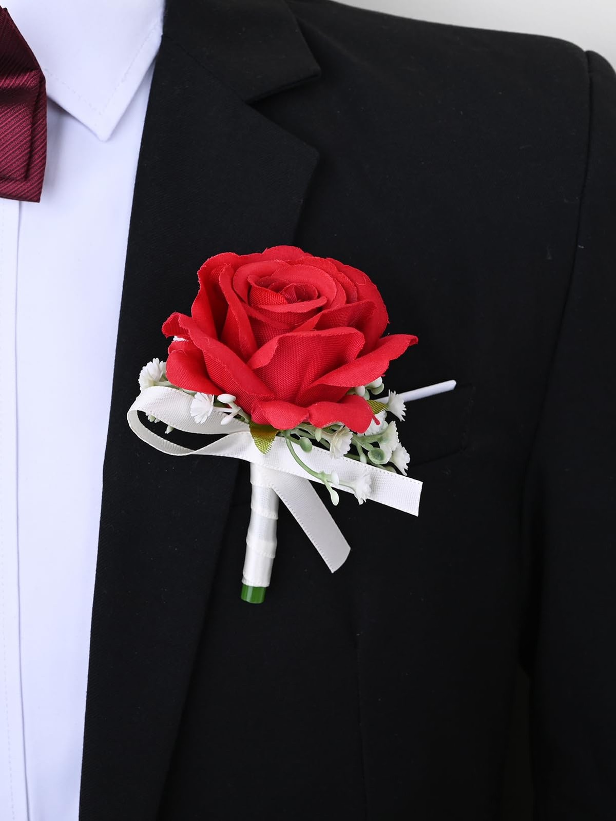 2 Pieces Party Prom Homecoming Artificial Rose Wrist Corsage and Boutonniere …