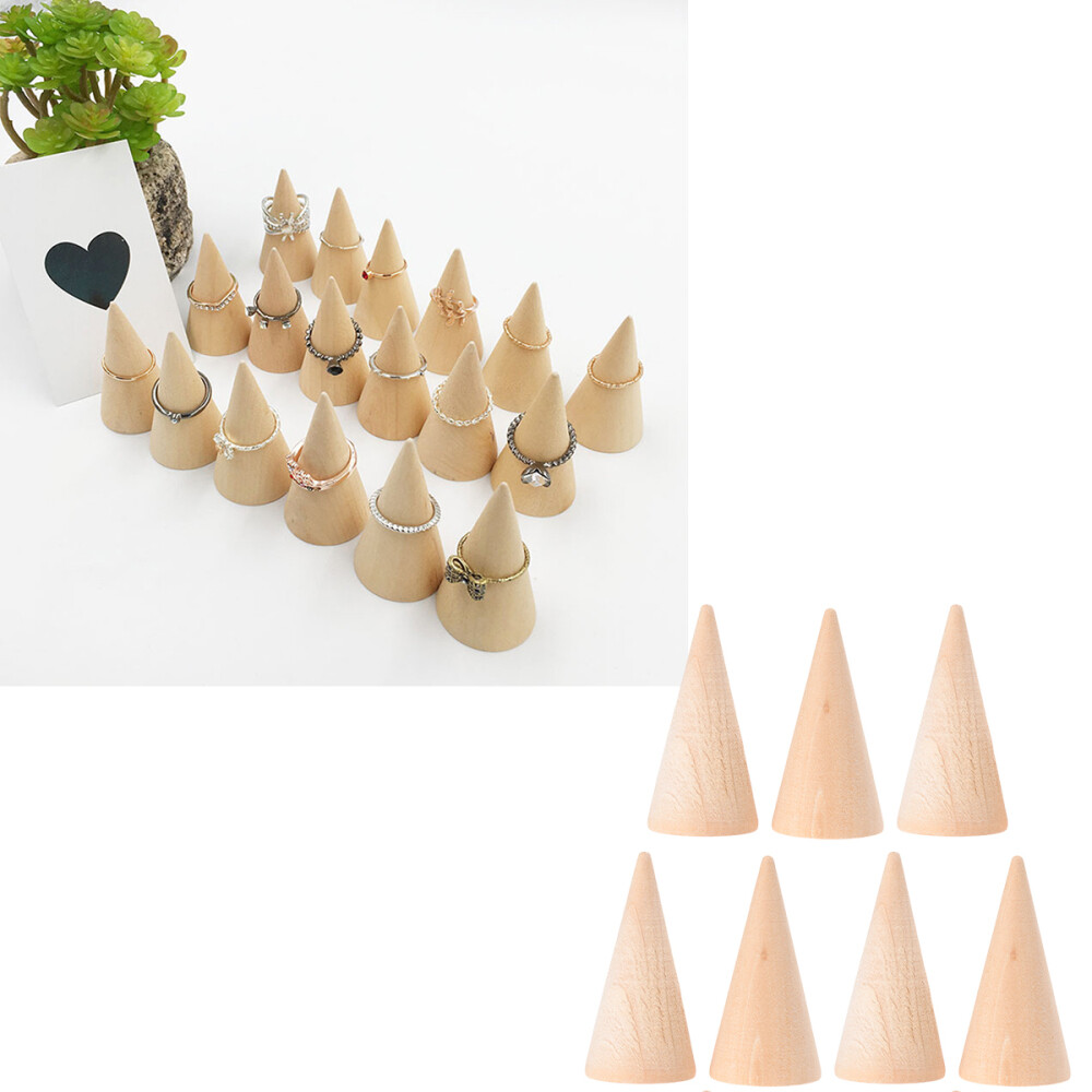 10PC DIY Cones Unpainted Wooden Geometry Ornamnet Adornment Making Accessories