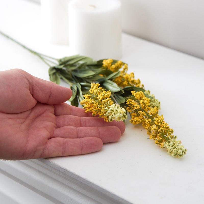 Set of 6 Yellow Artificial Butterfly Bush 27″ Floral Sprays