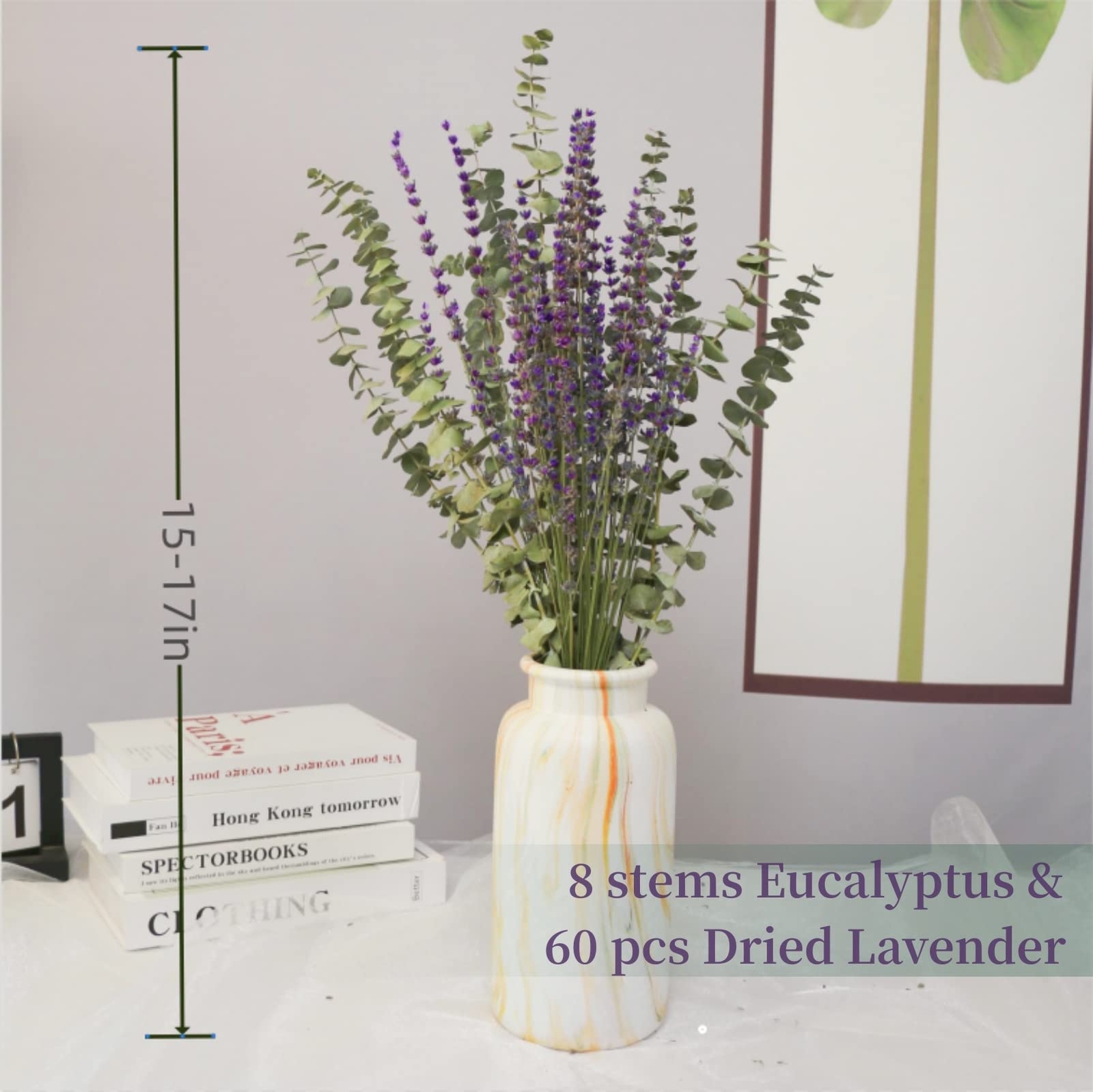 68 Pcs Mix Eucalyptus Stems & Dried Lavender Bundle for Shower 17 Natural Real