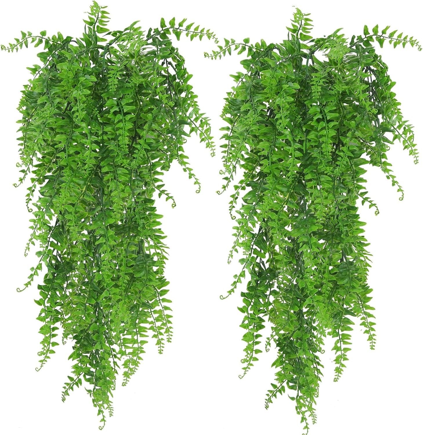 Deluxe 2 Pack Faux Hanging Fern Vine – Effortless Greenery for Every Room