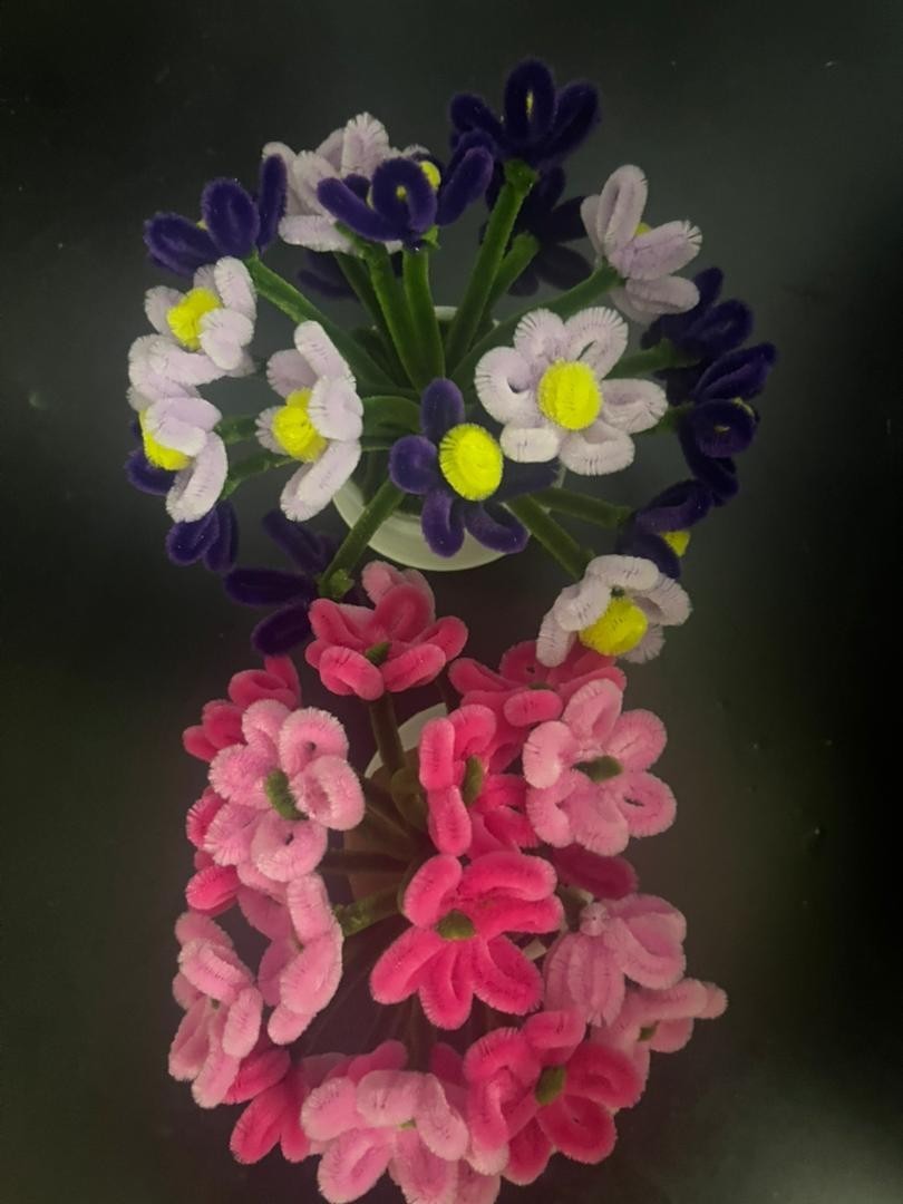 Pipe Cleaner Flowers Bouquet Handmade Twist Stick Bouquet Gift -ready stock
