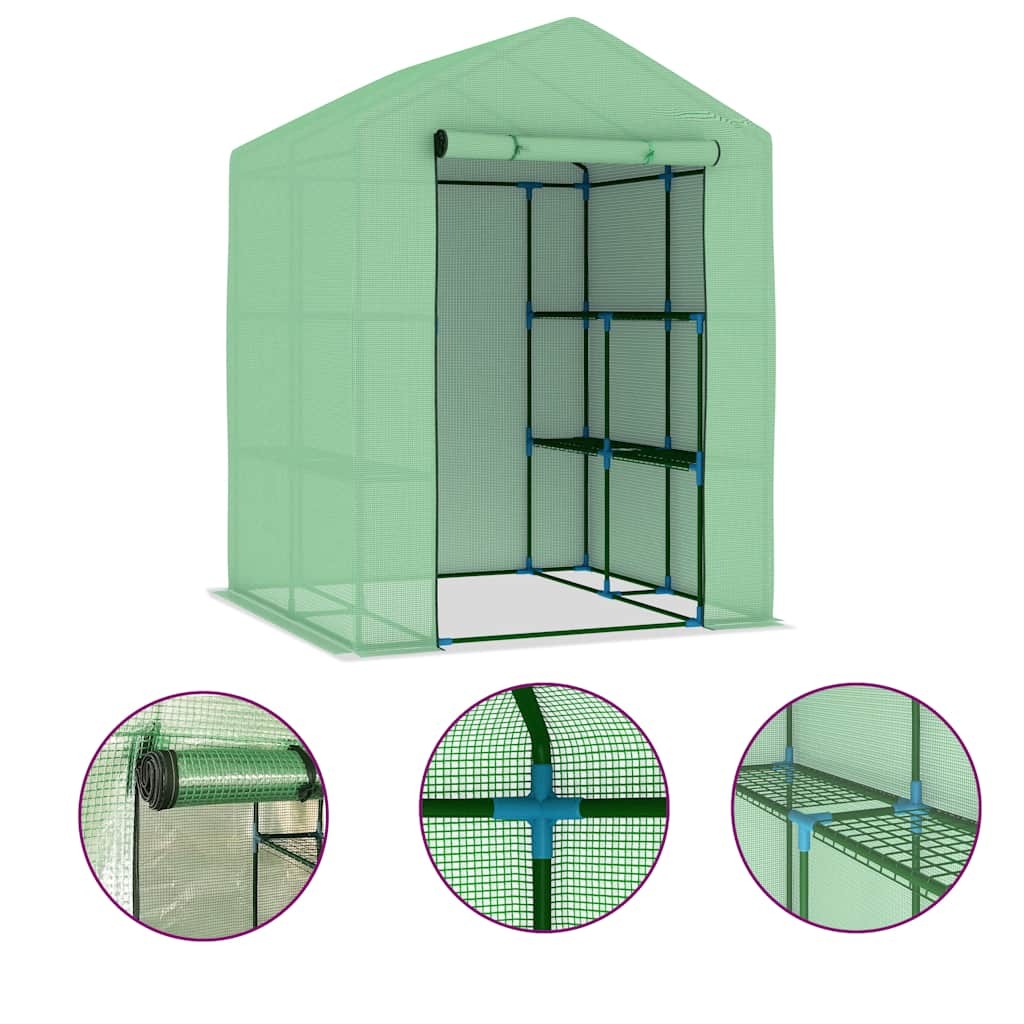 Greenhouse Grow House for Plant Growing Green House with Shelves Steel vidaXL