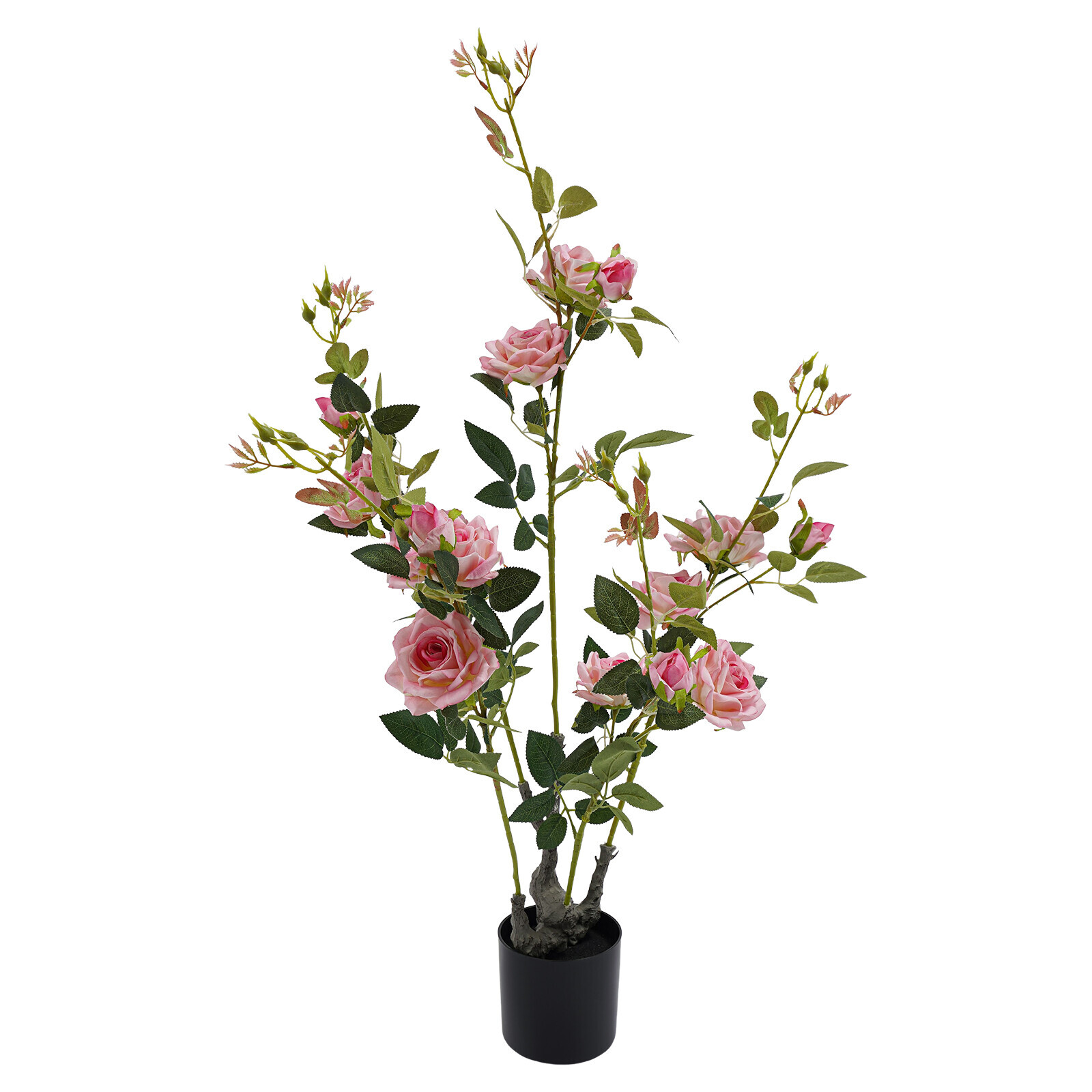 2-Pack Artificial Pink Rose Trees 35.4in (89.9cm) Silk Faux Flower Indoor