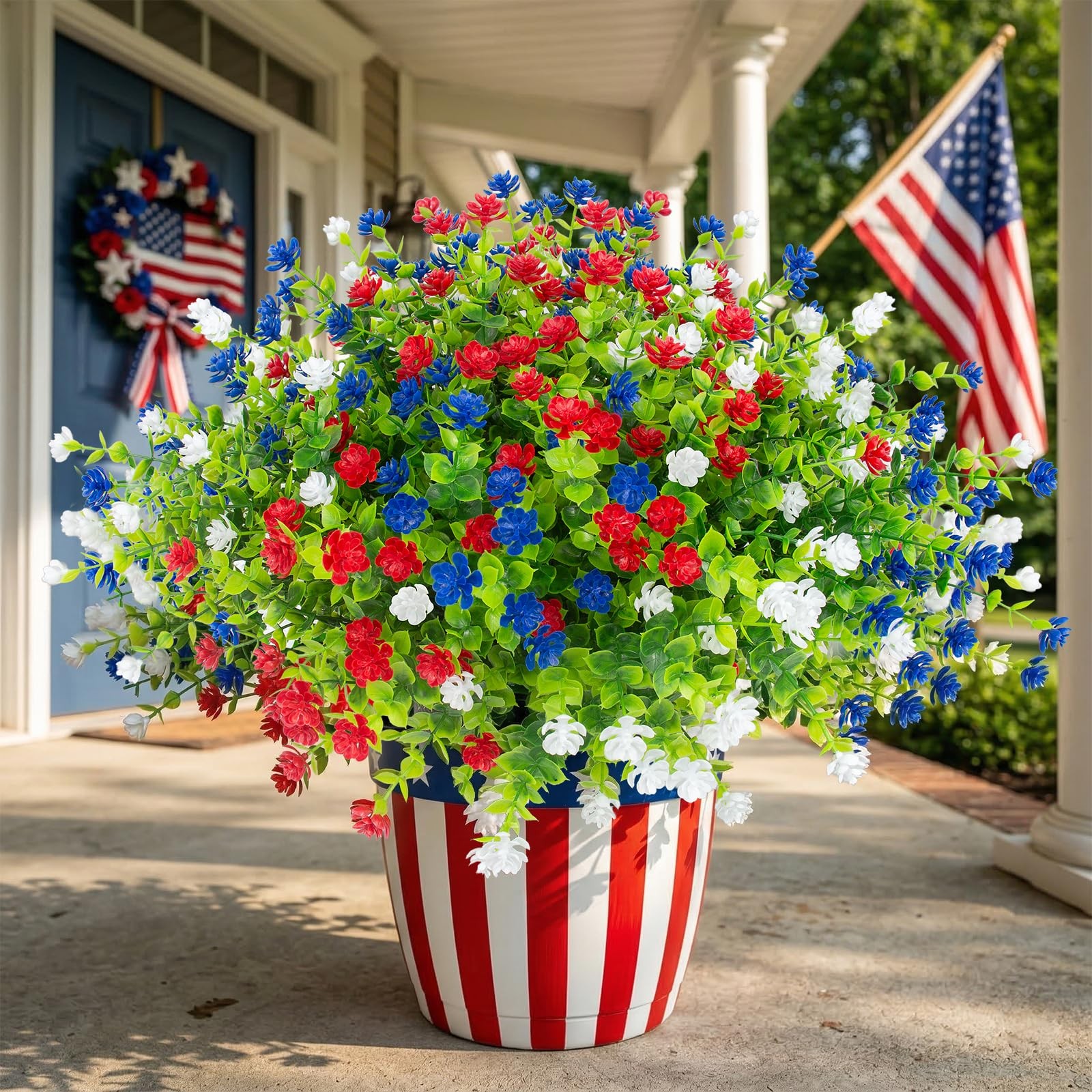 48 Pcs Artificial Flowers Outdoor, Faux Artificial Plants UV Resistant Plasti…
