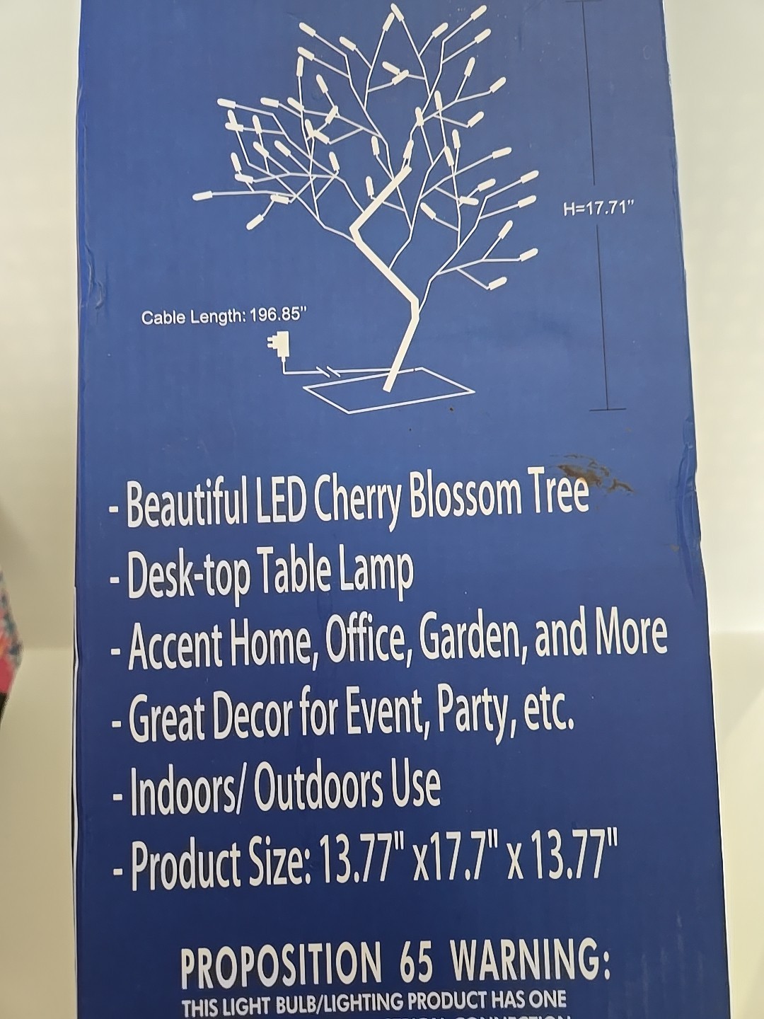 Cherry Blossom Tree Tabletop Lamp Light Warm White 17-inch 64 LED