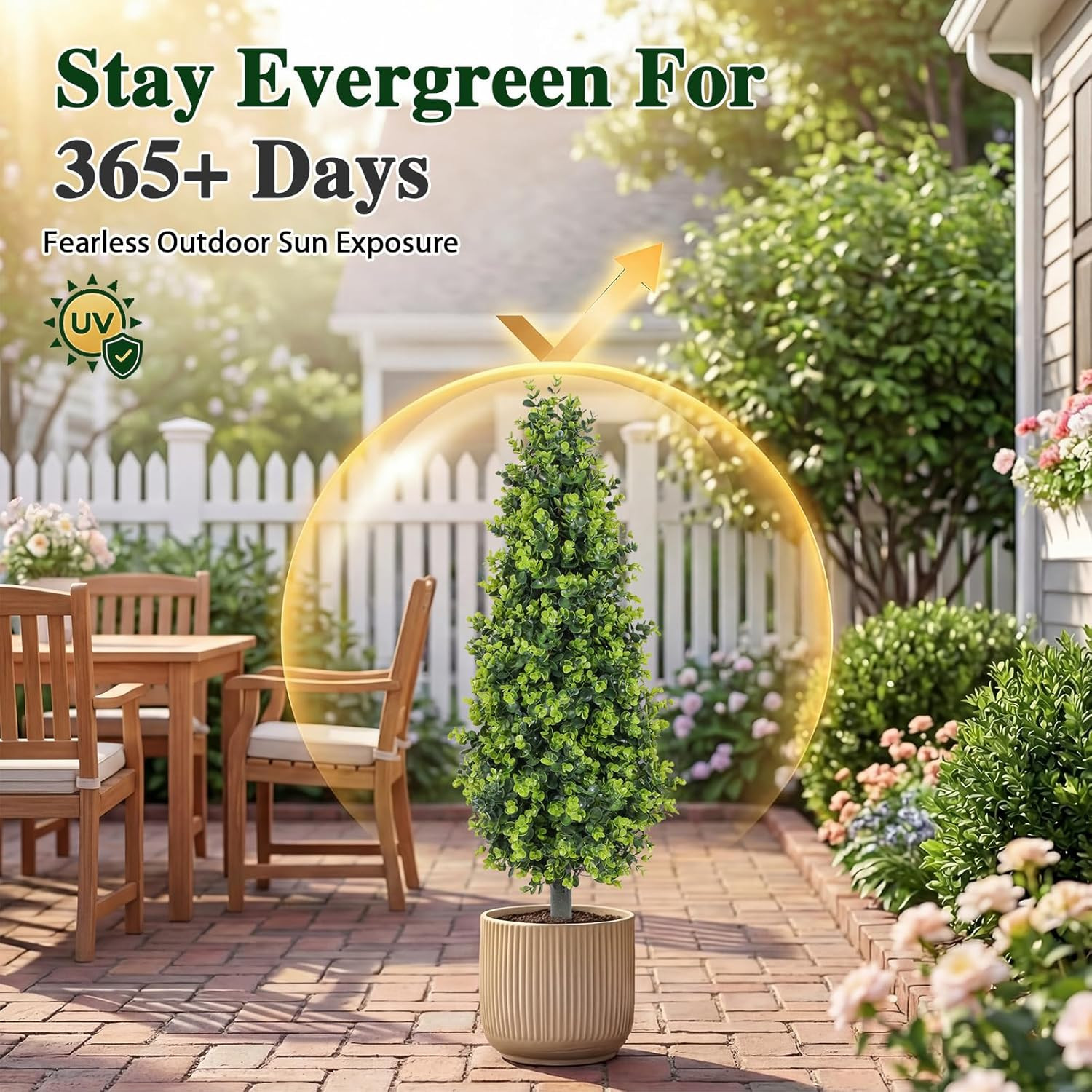 Set of 2 – 3Ft Realistic Artificial Topiary Trees for Indoor/Outdoor Decor