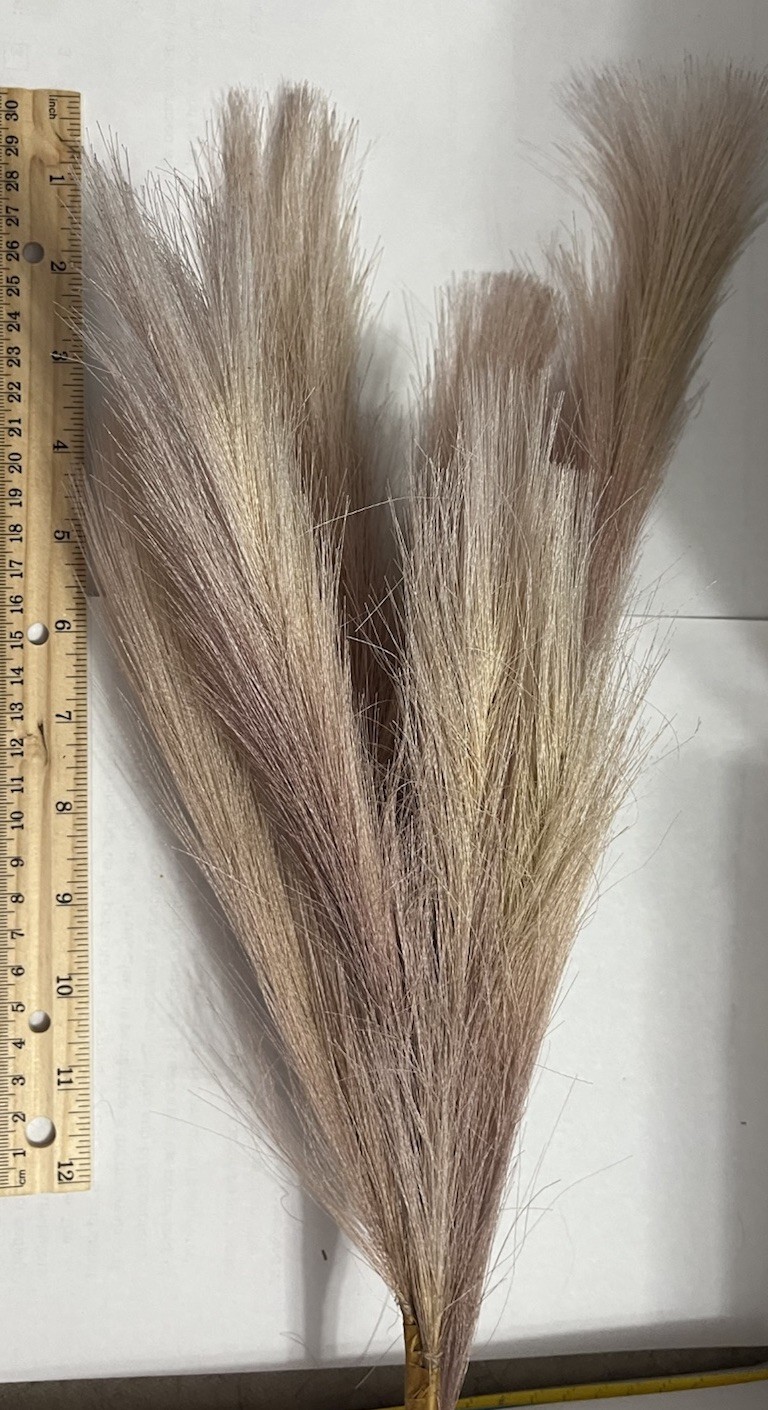 Ansemble of Faux Pampus Grass Bohemian Style Floral Arrangements about 5 Sprigs