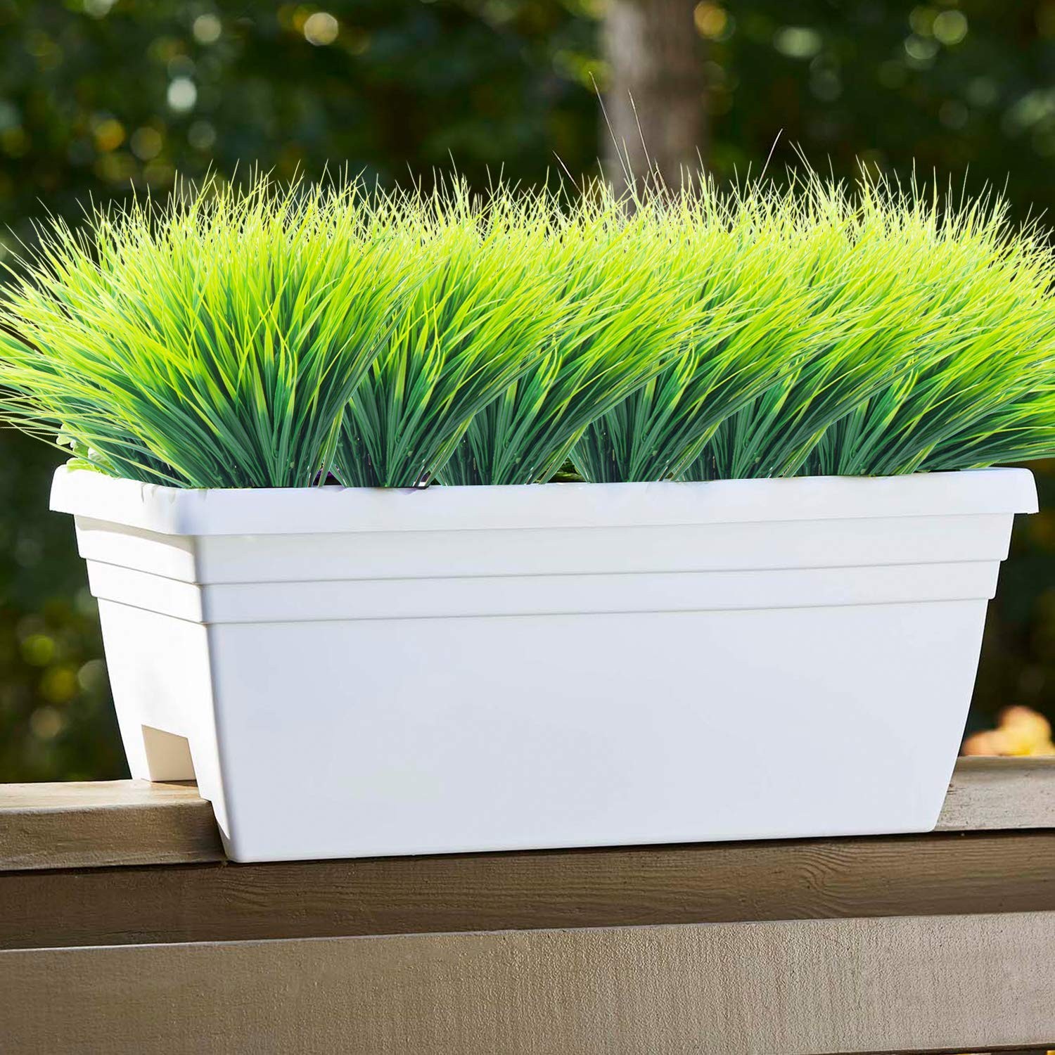 20 Bundles Artificial Outdoor Plants – UV Resistant Fake Wheat Grass Greenery fo