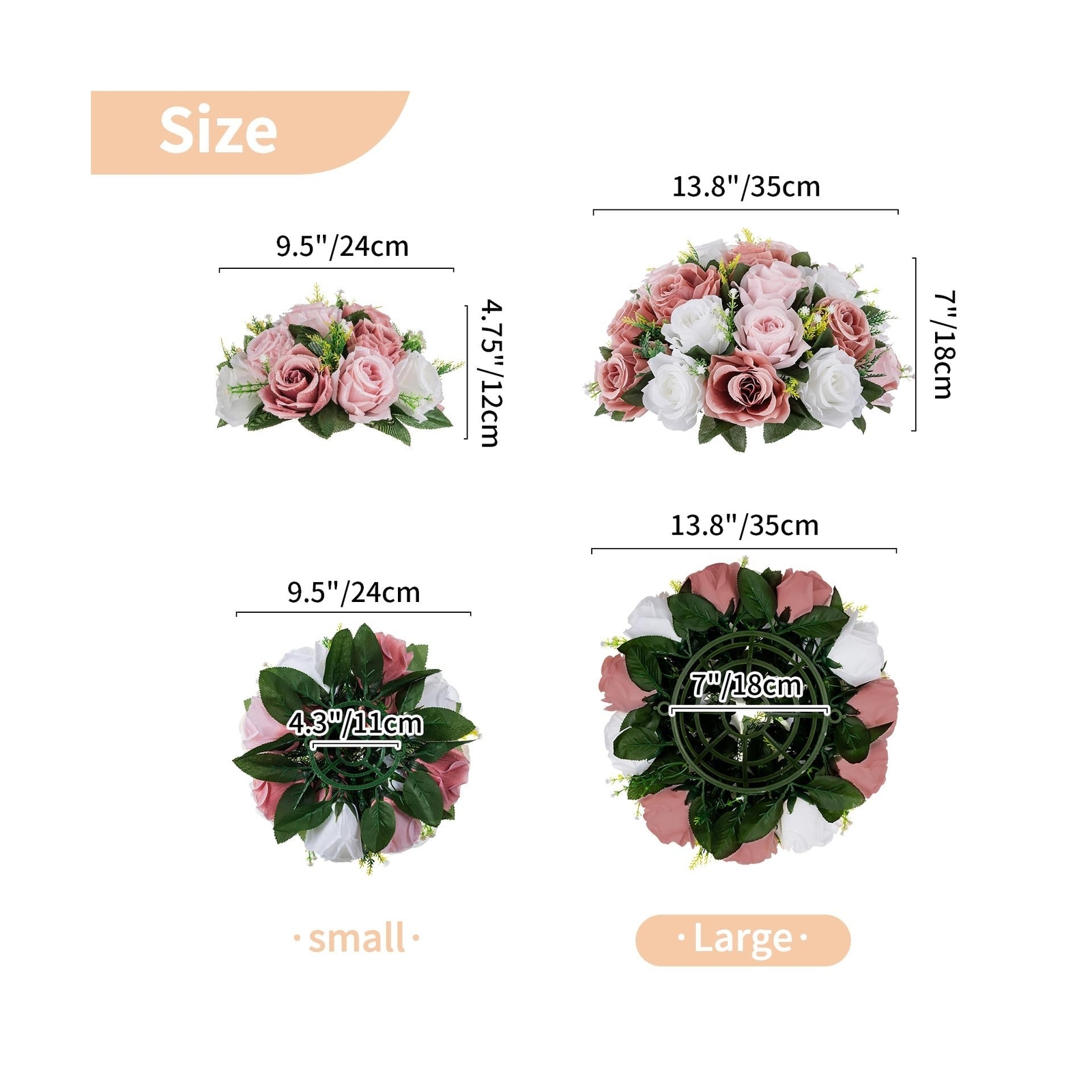 NUPTIO Large Flower Balls for Centerpieces – 10 Pcs 13.8in Diameter Dusty Ros…