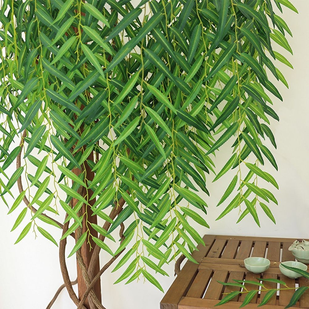 4Pcs Artificial Weeping Willow Wall Hanging Decoration for Home and Office