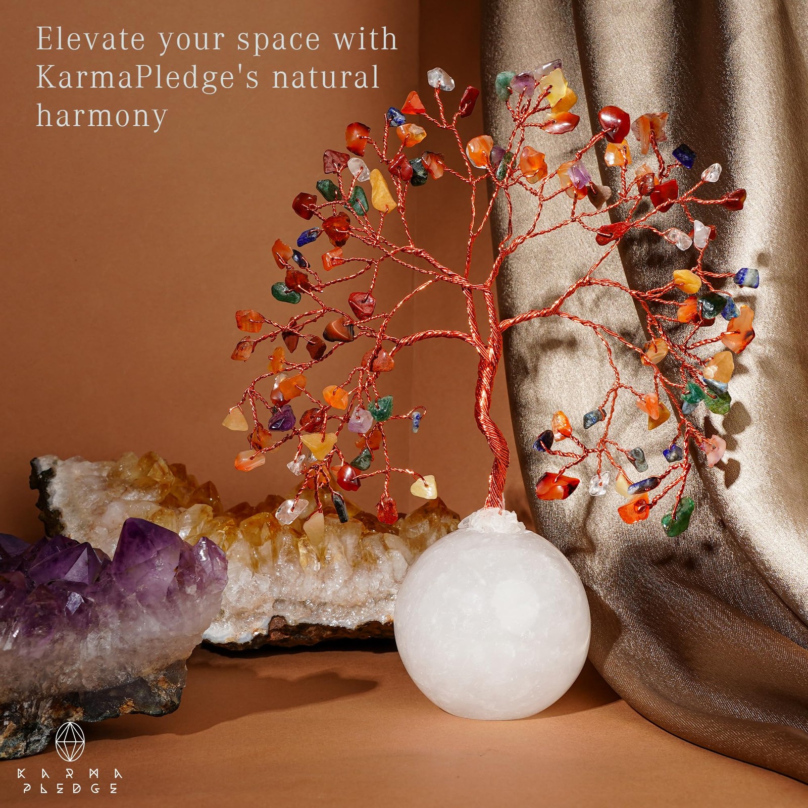 7 Chakra Crystal Tree of Life Gifts for Women, Handmade Home and Office Decor…
