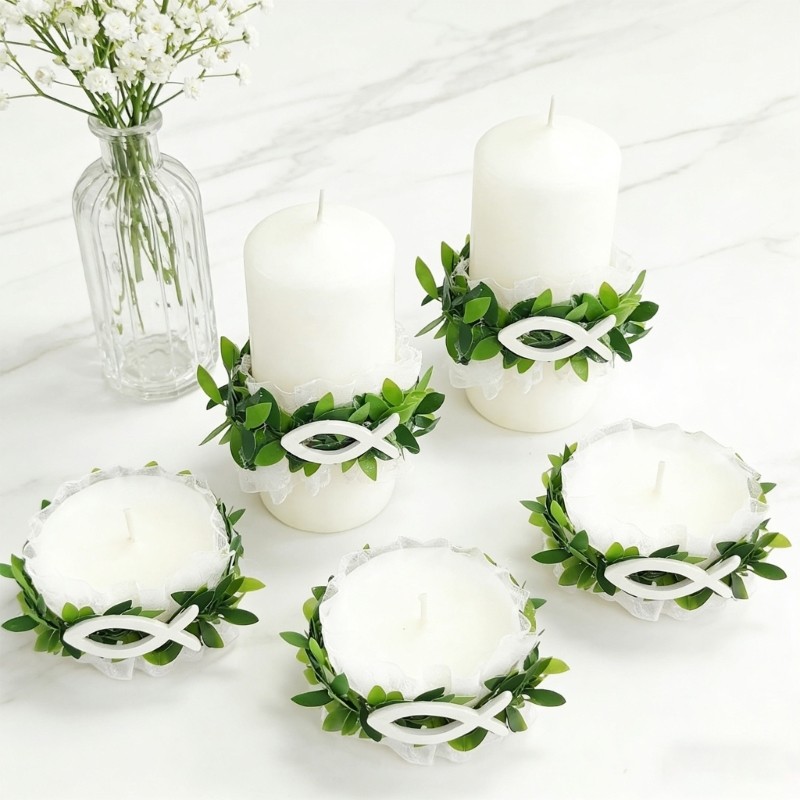 4Pcs Eye Catching Floral Vine Hoop Rings With Holders For Romance Decors