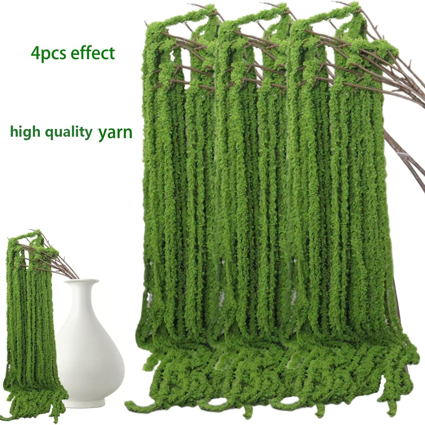 8pcs Artificial Yarn Amaranthus 22″ Faux Yarn Lover Tears Fake Hanging Green …